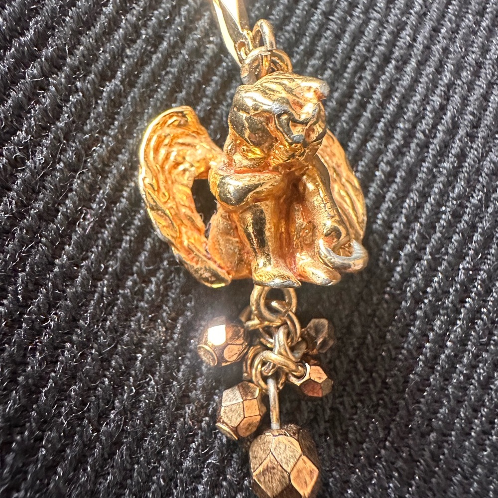 Kirk’s Folly Gold Cherub Angel Pendant with long chain